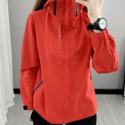 Women's Hiking Jacket Winter Outdoor Waterproof Windproof Multi-Pockets Front Zipper Lightweight Jacket Full Zip Camping / Hiking / Caving Winter Sports Black Pink Red Purple Green