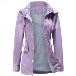 Women's Hiking Jacket Winter Outdoor Windproof Front Zipper Water Repellent Lightweight Jacket Full Zip Camping / Hiking / Caving Black Yellow Burgundy Navy Blue Purple