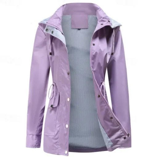 Women's Hiking Jacket Winter Outdoor Windproof Front Zipper Water Repellent Lightweight Jacket Full Zip Camping / Hiking / Caving Black Yellow Burgundy Navy Blue Purple