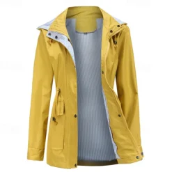 Women's Hiking Jacket Winter Outdoor Windproof Front Zipper Water Repellent Lightweight Jacket Full Zip Camping / Hiking / Caving Black Yellow Burgundy Navy Blue Purple