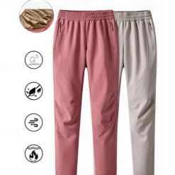 Women's Hiking Pants Trousers Waterproof Hiking Pants Fleece Lined Pants Military Outdoor Regular Fit Thermal Warm Waterproof Windproof Soft Pants / Trousers Elastic Waist Black Pink Spandex Hunting