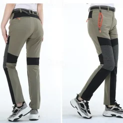 Women's Hiking Pants Trousers Patchwork Summer Outdoor Regular Fit Waterproof Quick Dry Breathable Wear Resistance Elastane Bottoms Army Green Khaki Black Hunting Fishing Climbing S M L XL XXL