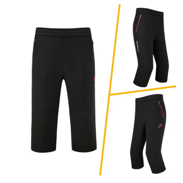 Women's Hiking Pants Trousers Summer Outdoor Quick Dry Water Resistant Zipper Pocket Multi Pockets Capri Pants Bottoms Elastic Waist Black-female Rose Red Camping / Hiking / Caving S M L XL XXL