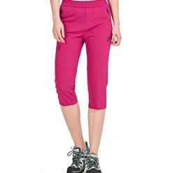 Women's Hiking Pants Trousers Summer Outdoor Quick Dry Water Resistant Zipper Pocket Multi Pockets Capri Pants Bottoms Elastic Waist Black-female Rose Red Camping / Hiking / Caving S M L XL XXL