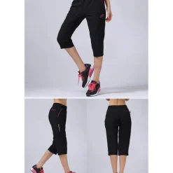Women's Hiking Pants Trousers Summer Outdoor Quick Dry Water Resistant Zipper Pocket Multi Pockets Capri Pants Bottoms Elastic Waist Black-female Rose Red Camping / Hiking / Caving S M L XL XXL