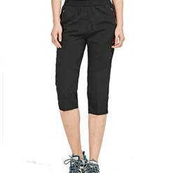 Women's Hiking Pants Trousers Summer Outdoor Quick Dry Water Resistant Zipper Pocket Multi Pockets Capri Pants Bottoms Elastic Waist Black-female Rose Red Camping / Hiking / Caving S M L XL XXL