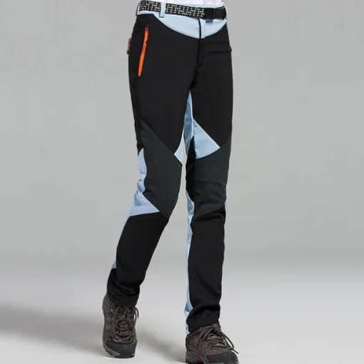Women's Hiking Pants Trousers Fleece Lined Pants Softshell Pants Winter Outdoor Waterproof Windproof Thermal Warm Elastic Waist Fashion Bottoms Blue Red Skiing Camping Ski / Snowboard