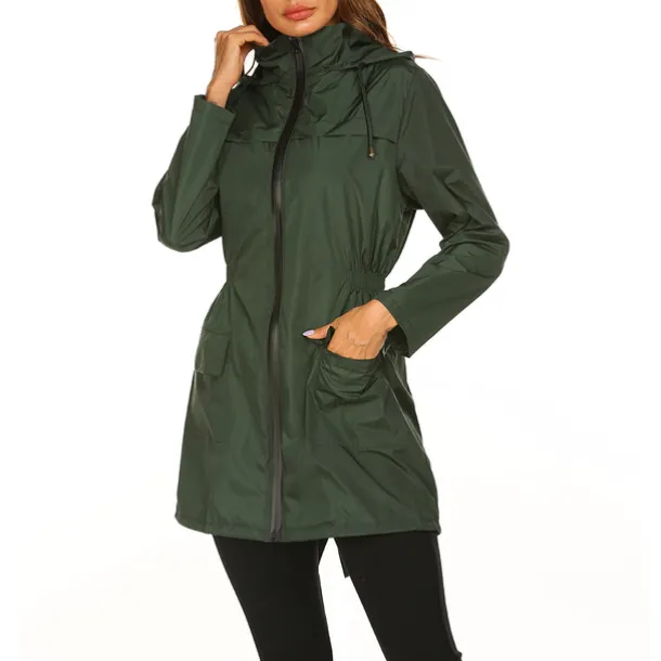 Women's Hiking Raincoat Waterproof Hiking Jacket Rain Jacket Winter Outdoor Thermal Warm Waterproof Windproof Breathable Outerwear Coat Top Fishing Climbing Casual Black Navy Blue Dark Green Green
