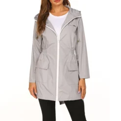 Women's Hiking Raincoat Waterproof Hiking Jacket Rain Jacket Winter Outdoor Thermal Warm Waterproof Windproof Breathable Outerwear Coat Top Fishing Climbing Casual Black Navy Blue Dark Green Green