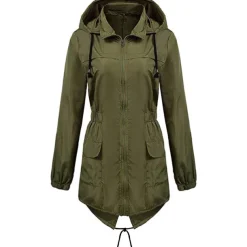 Women's Hiking Raincoat Waterproof Hiking Jacket Rain Jacket Winter Outdoor Thermal Warm Waterproof Windproof Breathable Outerwear Coat Top Fishing Climbing Casual Black Navy Blue Dark Green Green