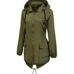 Women's Hiking Raincoat Waterproof Hiking Jacket Rain Jacket Winter Outdoor Thermal Warm Waterproof Windproof Breathable Outerwear Coat Top Fishing Climbing Casual Black Navy Blue Dark Green Green