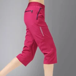 Women's Hiking Shorts Summer Outdoor Breathable Quick Dry Zipper Pocket Lightweight Capri Pants Below Knee Black Rose Red Fishing Climbing L XL XXL XXXL 4XL / Wear Resistance