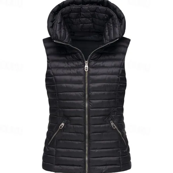 Women's Hiking Vest Quilted Puffer Vest Sleeveless Outerwear Outdoor Thermal Warm Windproof Lightweight Winter Pocket Nylon Black White Red Hunting Fishing Camping / Hiking / Caving