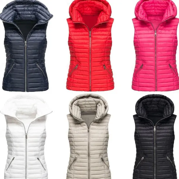Women's Hiking Vest Quilted Puffer Vest Sleeveless Outerwear Outdoor Thermal Warm Windproof Lightweight Winter Pocket Nylon Black White Red Hunting Fishing Camping / Hiking / Caving