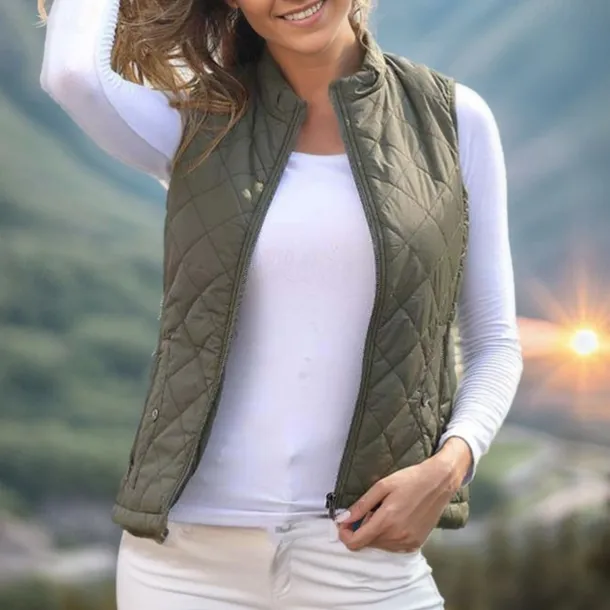 Women's Hiking Vest Sleeveless Top Outdoor Thermal Warm Quick Dry Zipper Pocket Soft Winter Zipper Pocket Sporty Dark Grey Black White Hunting Fishing Climbing