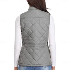 Women's Hiking Vest Sleeveless Top Outdoor Thermal Warm Quick Dry Zipper Pocket Soft Winter Zipper Pocket Sporty Dark Grey Black White Hunting Fishing Climbing