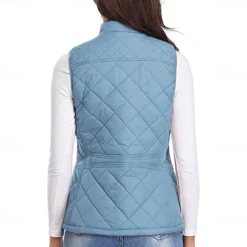 Women's Hiking Vest Sleeveless Top Outdoor Thermal Warm Quick Dry Zipper Pocket Soft Winter Zipper Pocket Sporty Dark Grey Black White Hunting Fishing Climbing