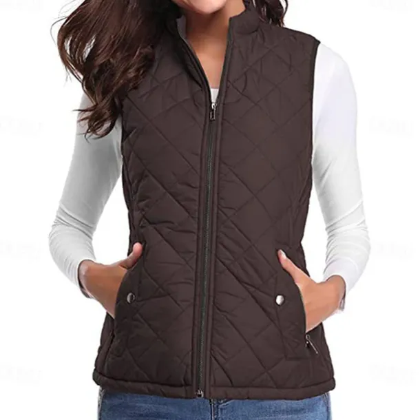 Women's Hiking Vest Sleeveless Top Outdoor Thermal Warm Quick Dry Zipper Pocket Soft Winter Zipper Pocket Sporty Dark Grey Black White Hunting Fishing Climbing