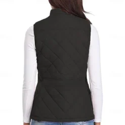 Women's Hiking Vest Sleeveless Top Outdoor Thermal Warm Quick Dry Zipper Pocket Soft Winter Zipper Pocket Sporty Dark Grey Black White Hunting Fishing Climbing