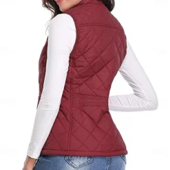 Women's Hiking Vest Sleeveless Top Outdoor Thermal Warm Quick Dry Zipper Pocket Soft Winter Zipper Pocket Sporty Dark Grey Black White Hunting Fishing Climbing