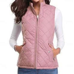 Women's Hiking Vest Sleeveless Top Outdoor Thermal Warm Quick Dry Zipper Pocket Soft Winter Zipper Pocket Sporty Dark Grey Black White Hunting Fishing Climbing