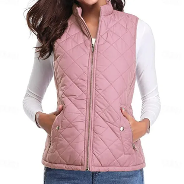 Women's Hiking Vest Sleeveless Top Outdoor Thermal Warm Quick Dry Zipper Pocket Soft Winter Zipper Pocket Sporty Dark Grey Black White Hunting Fishing Climbing