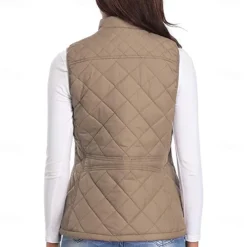 Women's Hiking Vest Sleeveless Top Outdoor Thermal Warm Quick Dry Zipper Pocket Soft Winter Zipper Pocket Sporty Dark Grey Black White Hunting Fishing Climbing