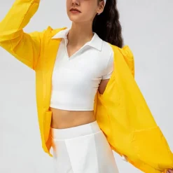 Women's hooded jacket with zipper pockets hood with multiple pockets waterproof fabric women's skin jacket