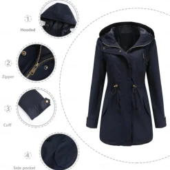 Women's Hoodie Jacket Hiking Jacket Hiking Windbreaker Outdoor Windproof Breathable Lightweight Comfortable Outerwear Trench Coat Top Fishing Climbing Beach claret White Black Gray Navy Blue