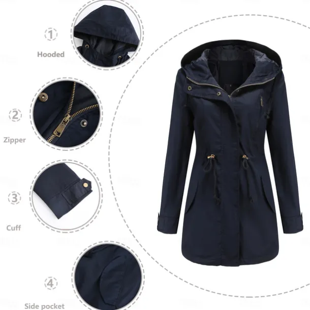 Women's Hoodie Jacket Hiking Jacket Hiking Windbreaker Outdoor Windproof Breathable Lightweight Comfortable Outerwear Trench Coat Top Fishing Climbing Beach claret White Black Gray Navy Blue