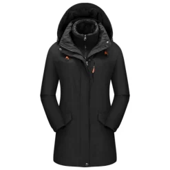 Women's Hoodie Jacket Hiking 3-in-1 Jackets Ski Jacket Winter Outdoor Thermal Warm Waterproof Windproof Breathable Outerwear Windbreaker Trench Coat Skiing Camping / Hiking Fishing Black White Pink