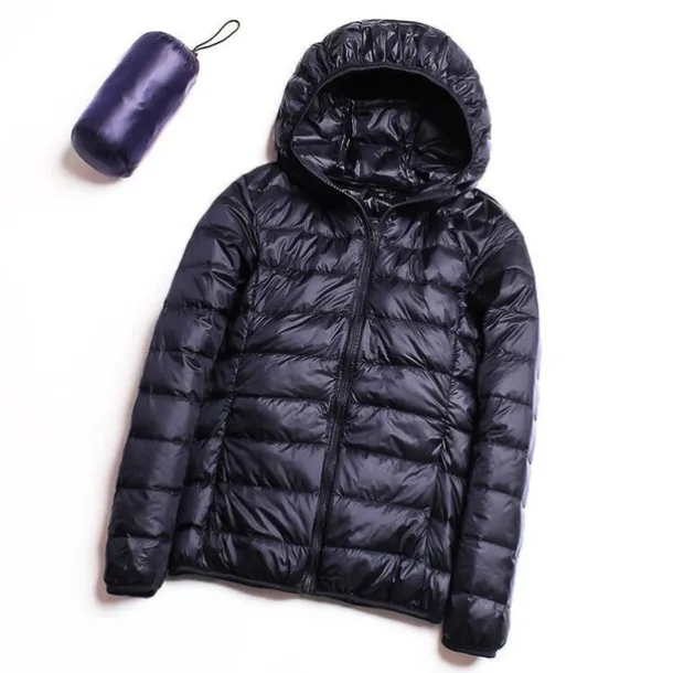 Women's Hoodie Jacket Hiking Down Jacket Duckdown Winter Outdoor Full Zip Hoodie Thermal Warm Packable Windproof Ultra Light (UL) Jacket Coat Top Camping Ski / Snowboard Fishing Red Blue