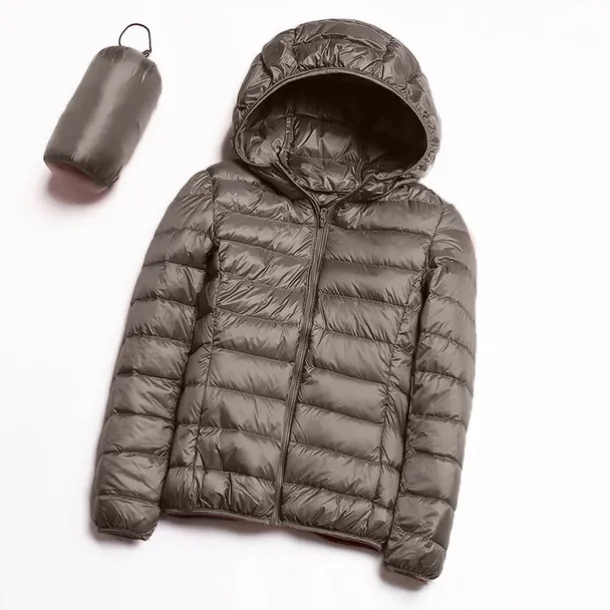 Women's Hoodie Jacket Hiking Down Jacket Duckdown Winter Outdoor Full Zip Hoodie Thermal Warm Packable Windproof Ultra Light (UL) Jacket Coat Top Camping Ski / Snowboard Fishing Red Blue