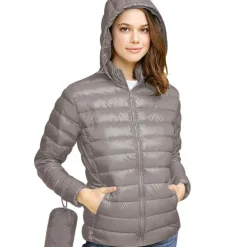 Women's Hoodie Jacket Hiking Down Jacket Duckdown Winter Outdoor Full Zip Hoodie Thermal Warm Packable Windproof Ultra Light (UL) Jacket Coat Top Camping Ski / Snowboard Fishing Red Blue