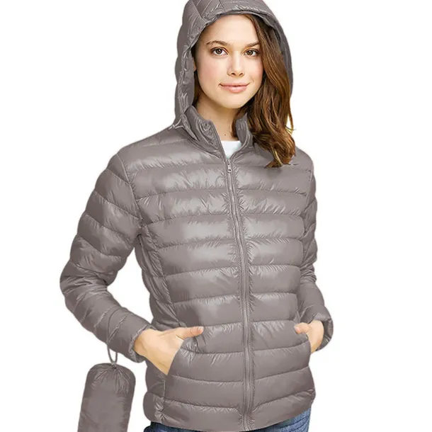 Women's Hoodie Jacket Hiking Down Jacket Duckdown Winter Outdoor Full Zip Hoodie Thermal Warm Packable Windproof Ultra Light (UL) Jacket Coat Top Camping Ski / Snowboard Fishing Red Blue