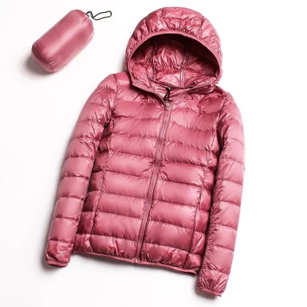 Women's Hoodie Jacket Hiking Down Jacket Duckdown Winter Outdoor Full Zip Hoodie Thermal Warm Packable Windproof Ultra Light (UL) Jacket Coat Top Camping Ski / Snowboard Fishing Red Blue