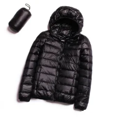 Women's Hoodie Jacket Hiking Down Jacket Duckdown Winter Outdoor Full Zip Hoodie Thermal Warm Packable Windproof Ultra Light (UL) Jacket Coat Top Camping Ski / Snowboard Fishing Red Blue