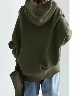 Women's Hoodie Jacket Outdoor Street Daily Wear Fall Winter Regular Coat Regular Fit Thermal Warm Breathable Stylish Casual Jacket Long Sleeve Plain with Pockets Full Zip Black Red Green