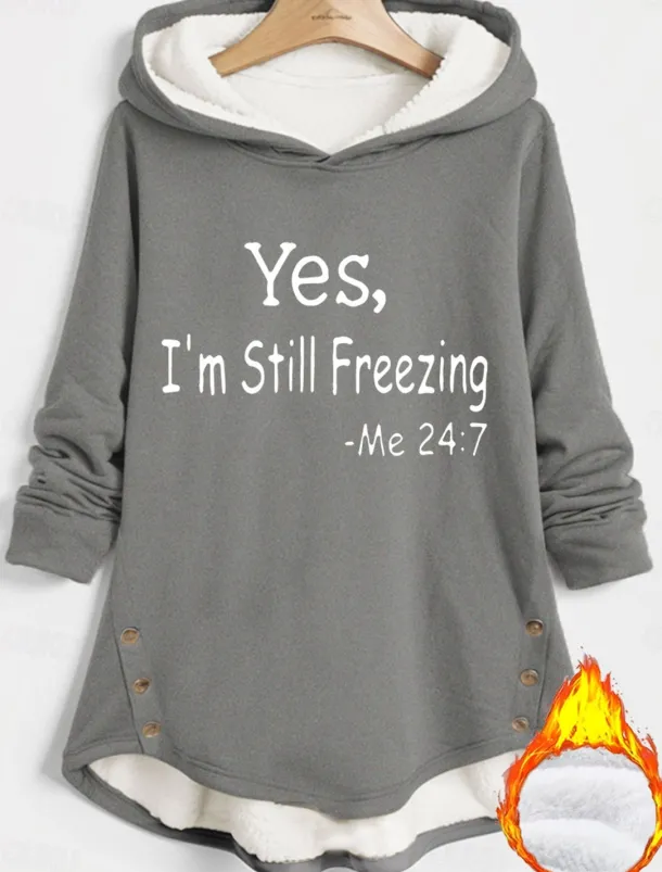 Women's Hoodie Sweatshirt Pullover Fleece Lined Warm Pajamas Sherpa Letter Casual Sports Print Warm Fuzzy Comfrt Long Sleeve Top Micro-elastic Fall & Winter Comfrt Breathable Soft Fabric