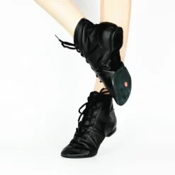 Women's Jazz Shoes Modern Shoes Dance Boots Performance Training Practice Flat Oxford Flat Heel Round Toe Lace-up Adults' Black