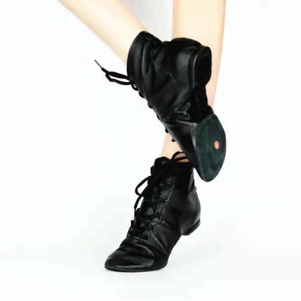 Women's Jazz Shoes Modern Shoes Dance Boots Performance Training Practice Flat Oxford Flat Heel Round Toe Lace-up Adults' Black
