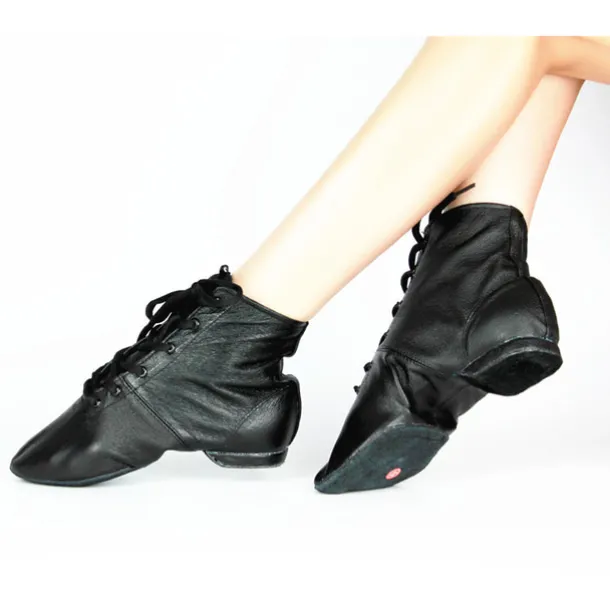 Women's Jazz Shoes Modern Shoes Dance Boots Performance Training Practice Flat Oxford Flat Heel Round Toe Lace-up Adults' Black