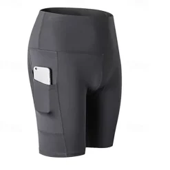Women's Joggers Gym Shorts Yoga Pants Pocket with Phone Pocket Lightweight High Waist Yoga Fitness Gym Workout Shorts Fashion Black-White Black Burgundy Fall Sports Activewear Micro-elastic Skinny