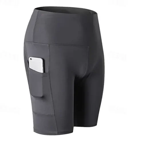 Women's Joggers Gym Shorts Yoga Pants Pocket with Phone Pocket Lightweight High Waist Yoga Fitness Gym Workout Shorts Fashion Black-White Black Burgundy Fall Sports Activewear Micro-elastic Skinny