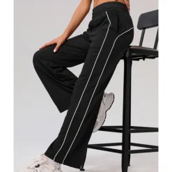 Women's Joggers Sweatpants Running Pants Patchwork Pocket Pants / Trousers Outdoor Sports & Outdoor Casual Tennis Golf Running Regular Fit Sportswear Activewear Stripes Black Pink Wine
