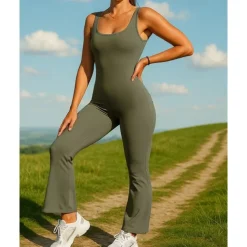 Women's Jumpsuit Activewear Set One-piece Athletic Sleeveless Breathable Quick Dry Quick-drying Sportswear Activewear Solid Colored Black Blue Dark Gray