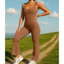 Women's Jumpsuit Activewear Set One-piece Athletic Sleeveless Breathable Quick Dry Quick-drying Sportswear Activewear Solid Colored Black Blue Dark Gray