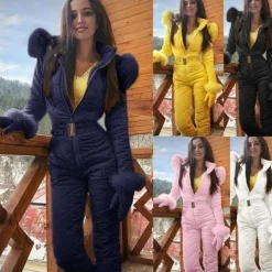 Women's Jumpsuit Ski Suit Outdoor Winter Thermal Warm Windproof Hooded Windbreaker Snow Suit for Skiing Camping / Hiking Snowboarding Ski