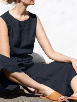 Women's Jumpsuit Solid Color Crew Neck Holiday Work Daily Regular Fit Sleeveless Sleeveless Orange red Amy Green Black S M L Fall Summer