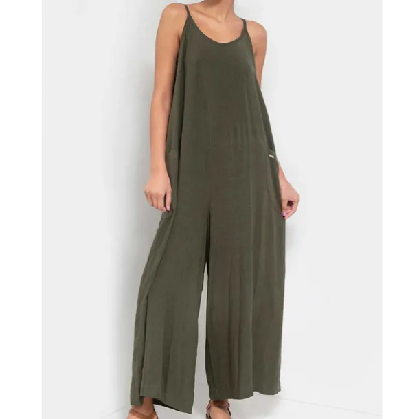 Women's Jumpsuits Casual Summer Basic Daily Wide Leg Navy Blue Overall Solid Color